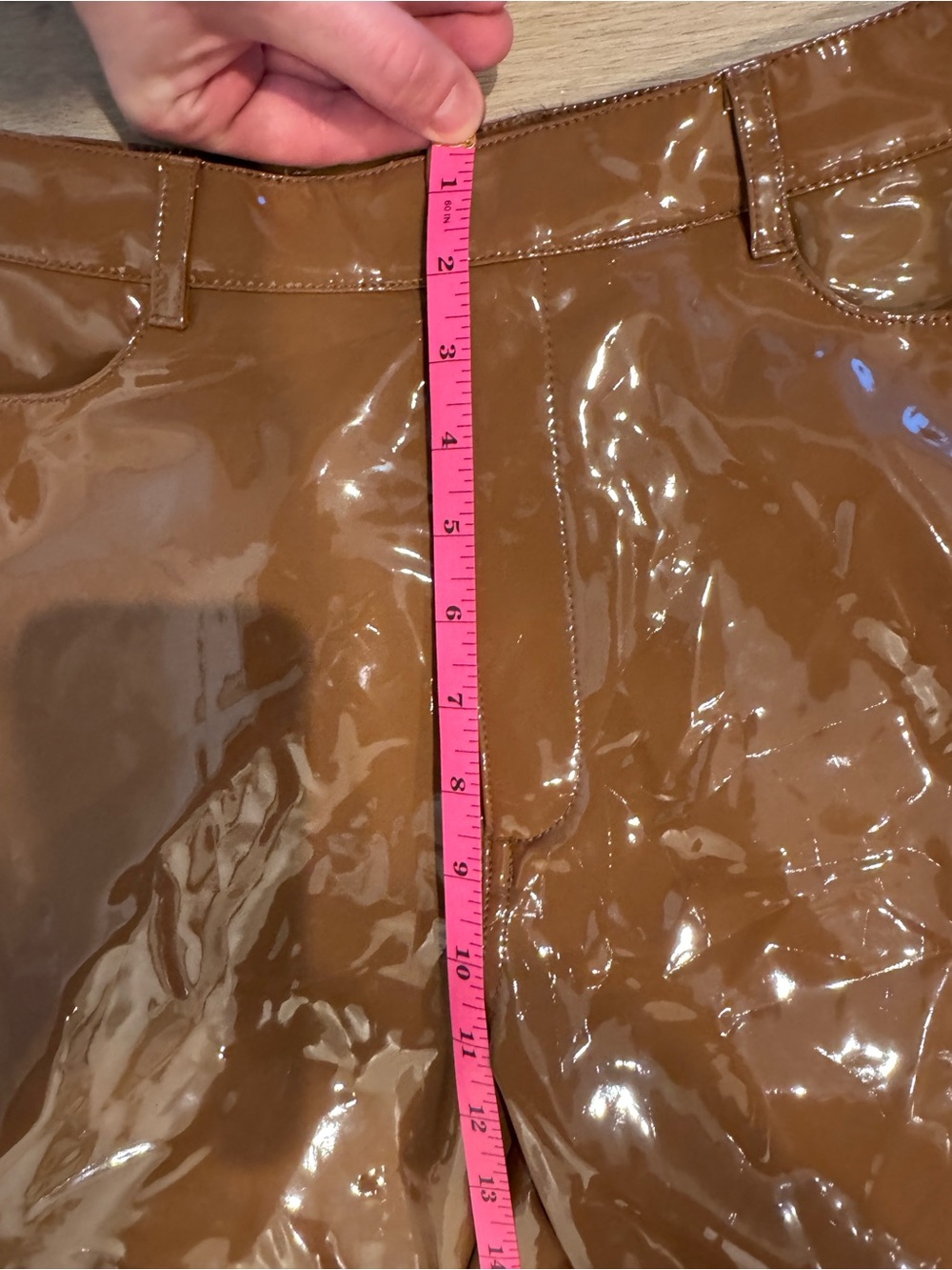 House of CB Haridan Brown Patent Leather Vinyl Pants Size US Small - Picture 7 of 7